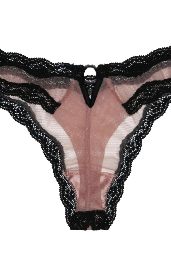 Fleur du Mal Thong Sheer Tulle Thong- Petal