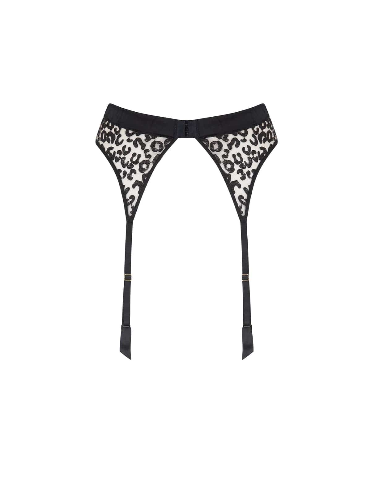 Fleur of England Garter Belts Black / L Kittie Suspender Belt - Black