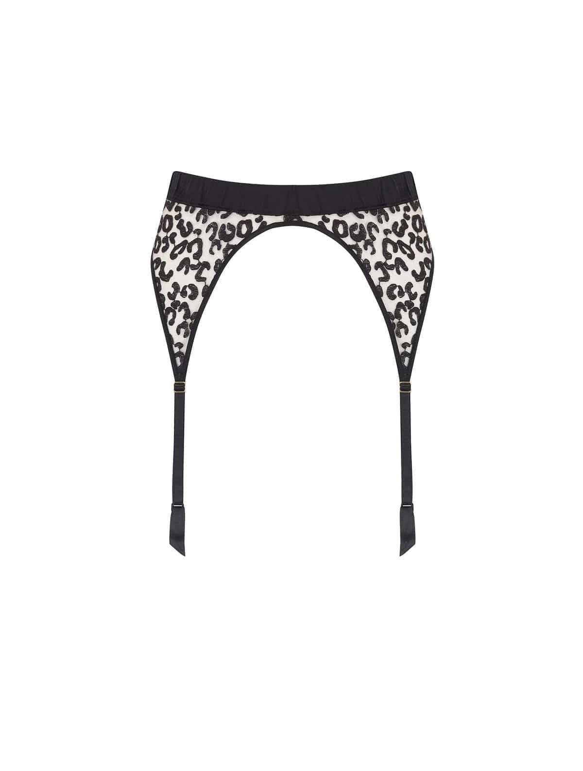 Fleur of England Garter Belts Black / L Kittie Suspender Belt - Black