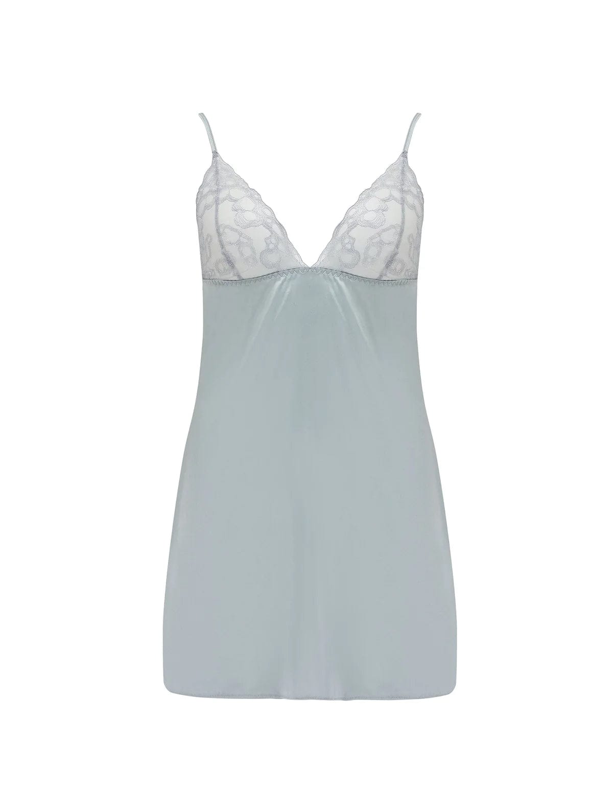 Fleur of England Lingere Mineral Grey / S Sigrid Silk Babydoll - Mineral Grey