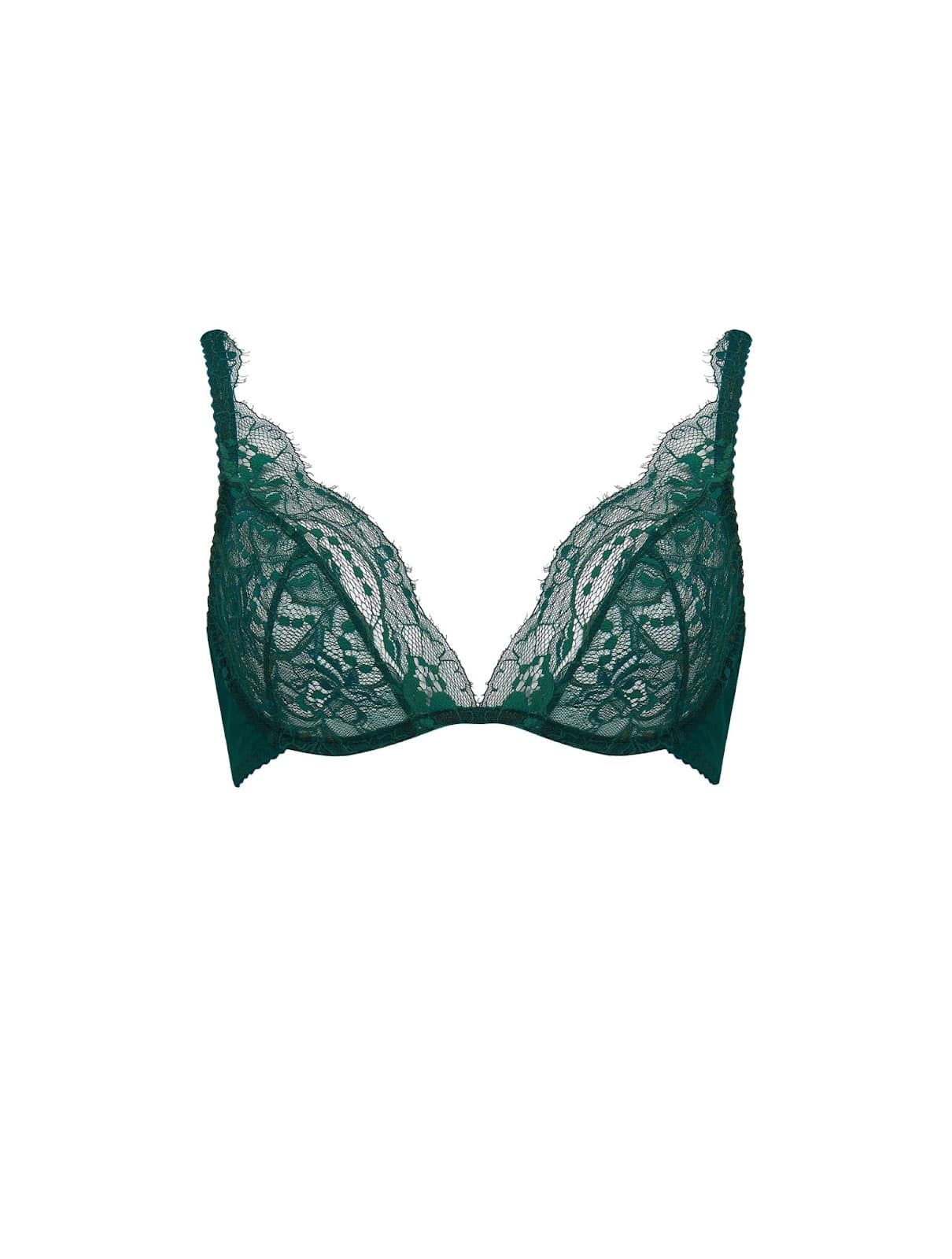 Fleur of England Plunge Emerald / 34 B Ela Plunge Bra - Green