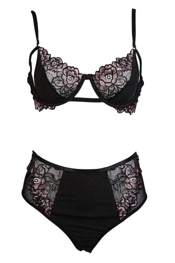 Hauty Lingerie Sweet Sorrow Bra Set- Fuchsia-Black