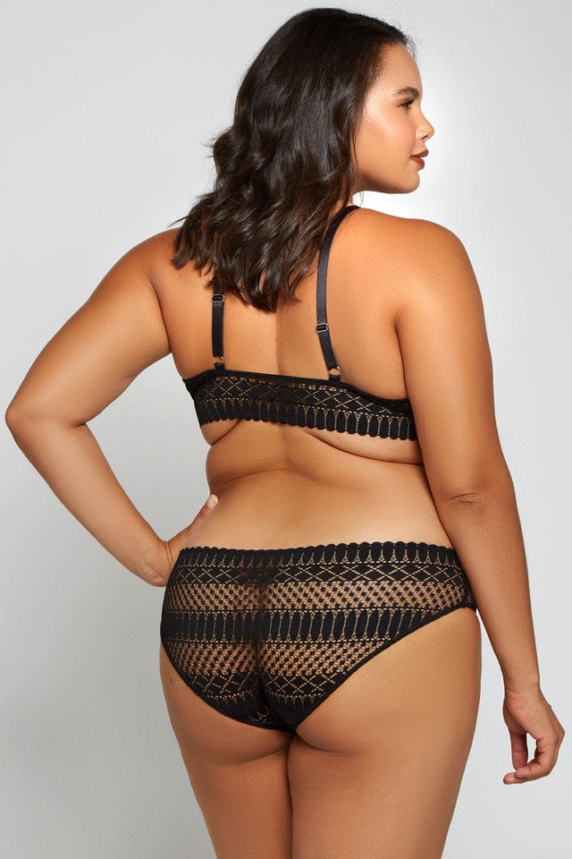 iCollection Lingerie Plus Size Hazel Bra Set- Black