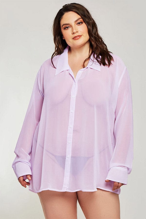 iCollection Loungewear Lavender / 1X Plus Size London Shirt- Lavender