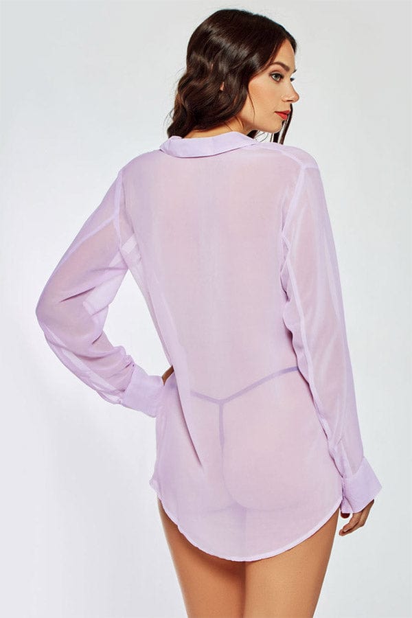 iCollection Loungewear London Shirt- Lavender