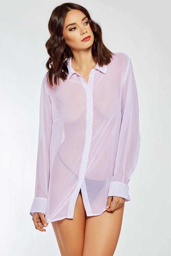 iCollection Loungewear London Shirt- Lavender