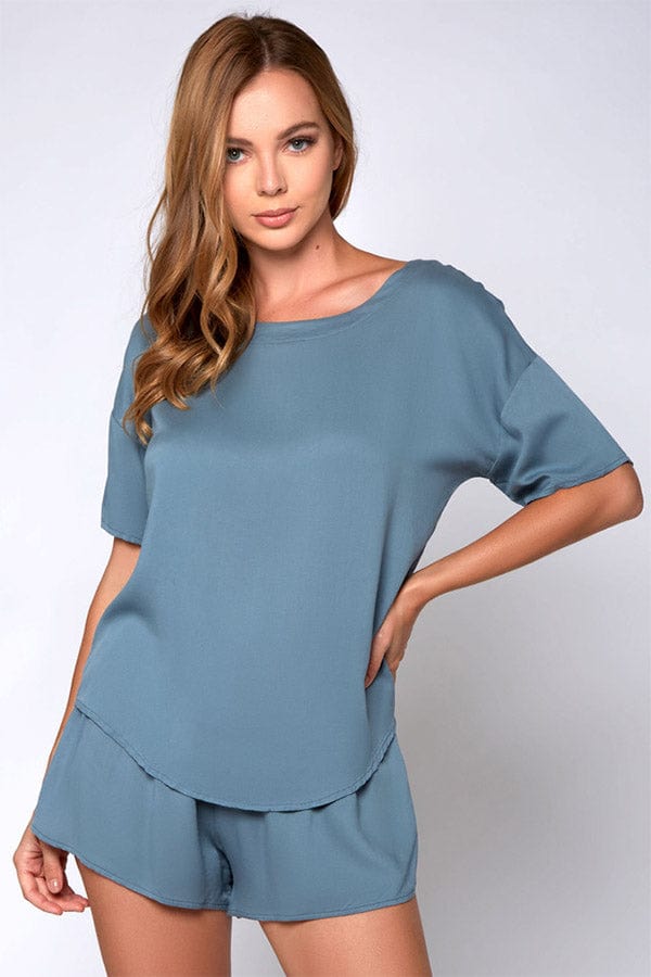 iCollection Pajama Set Blue / 1X Plus Size Esme PJ Set- Blue