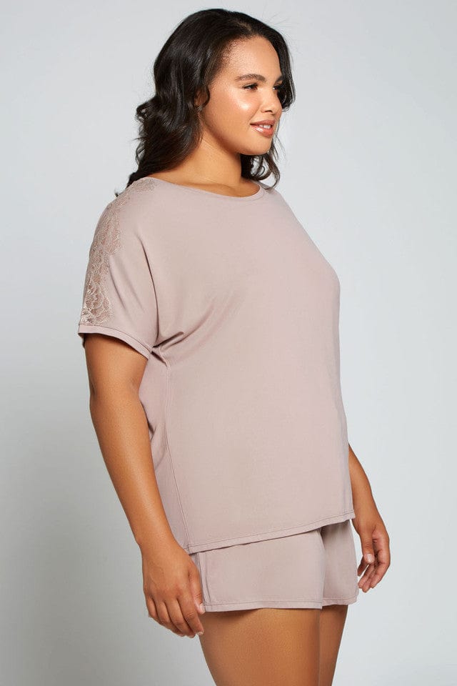 iCollection Pajama Set Blush / 1X Plus Size Estelle Pajamas- Blush