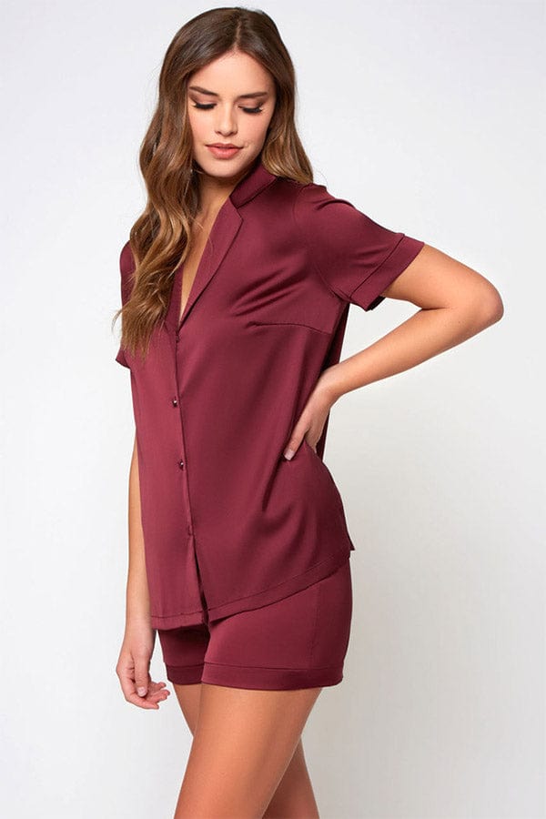 iCollection Pajama Set Burgundy / S Burgundy Forest Pajamas- Burgundy