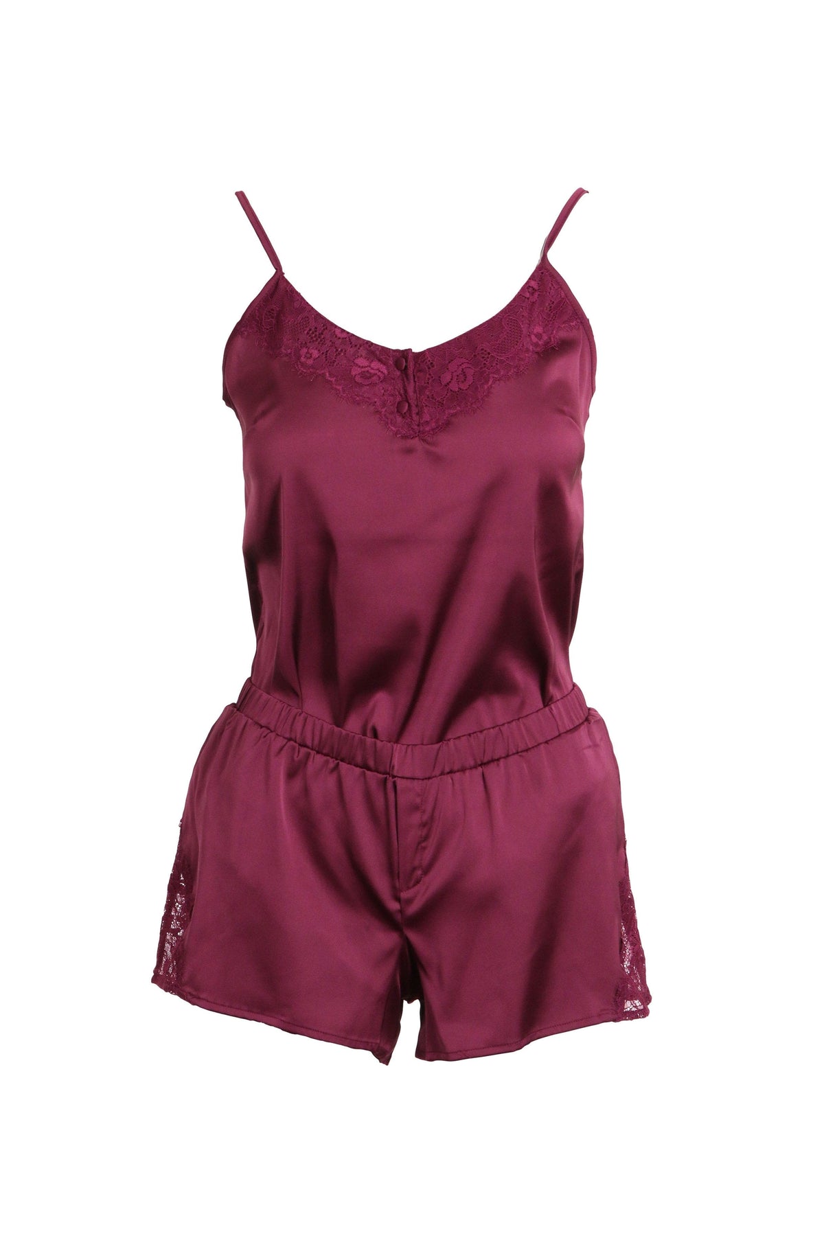 iCollection Pajama Set Constance Cami Set- Wine