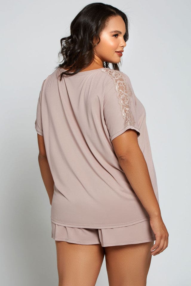iCollection Pajama Set Plus Size Estelle Pajamas- Blush