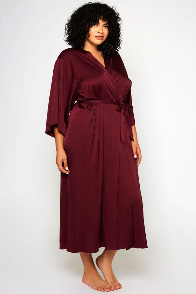 iCollection Robe Burgundy / 1X Plus Size Tania Robe- Burgundy