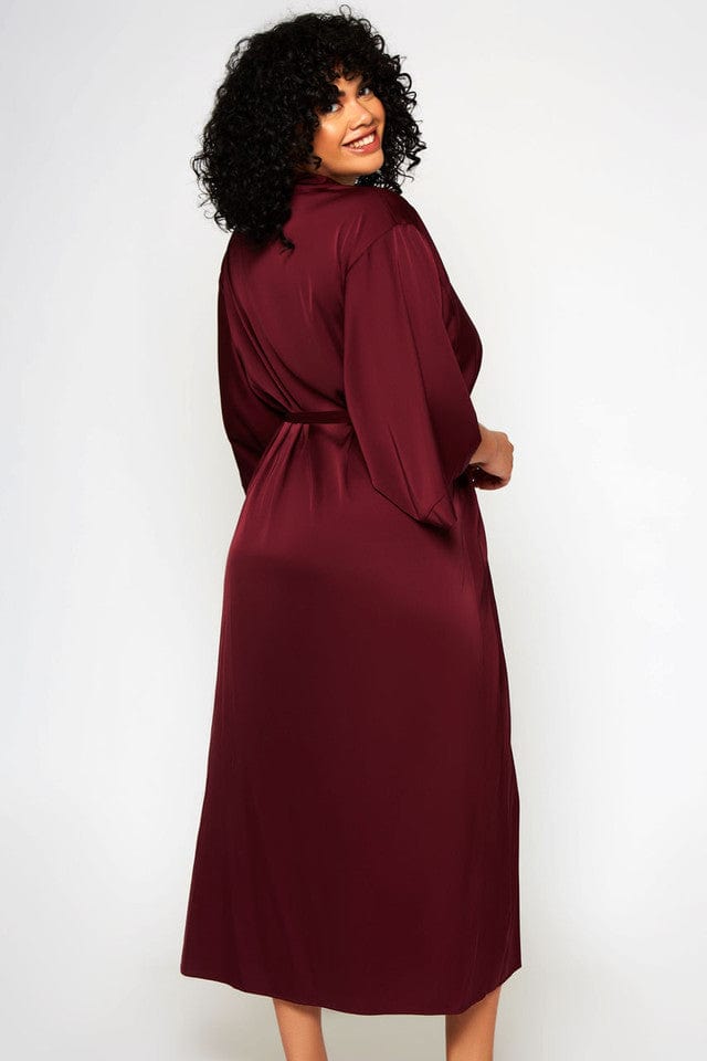 iCollection Robe Plus Size Tania Robe- Burgundy