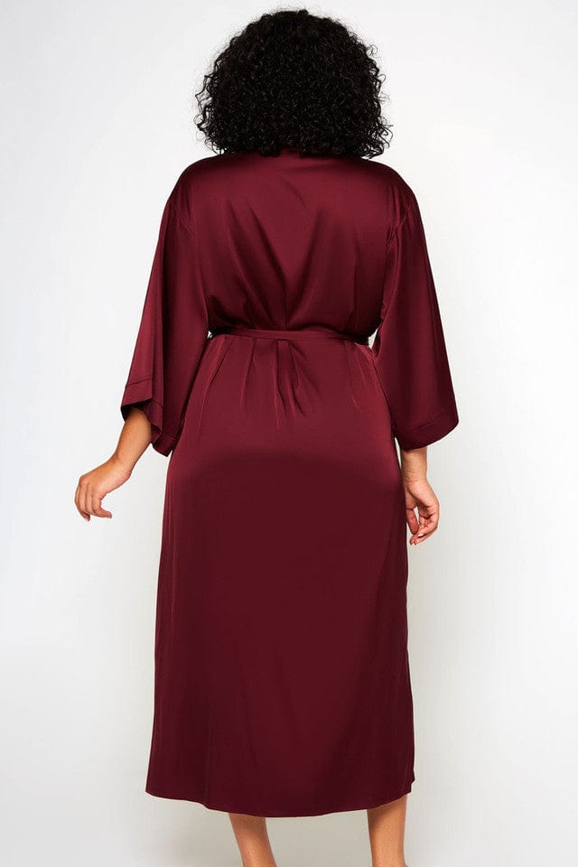 iCollection Robe Plus Size Tania Robe- Burgundy