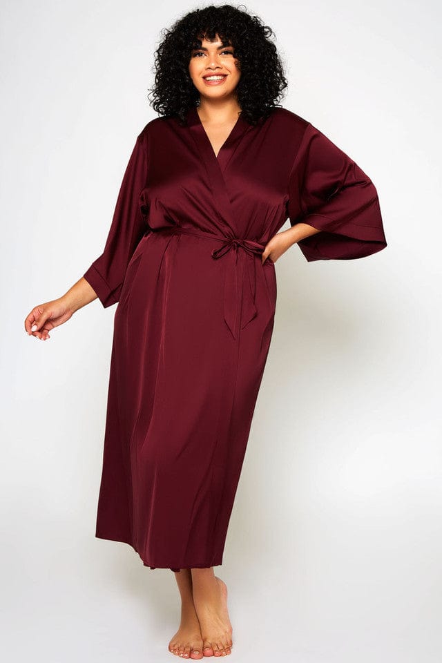 iCollection Robe Plus Size Tania Robe- Burgundy