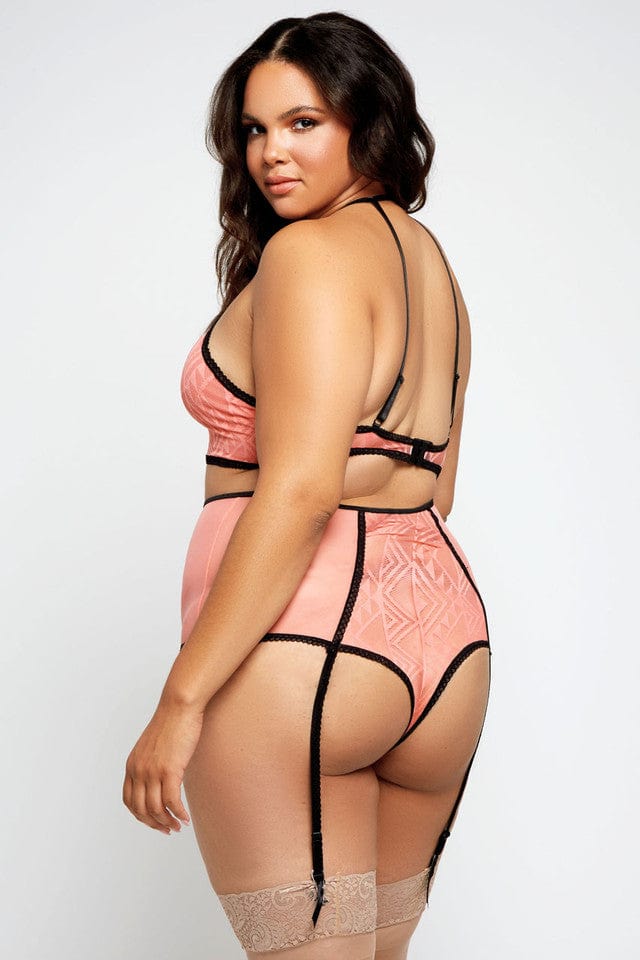iCollection Set Plus Size Euphemia Bra Set- Peach