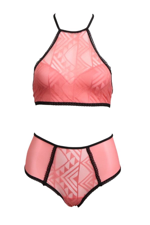 iCollection Set Plus Size Euphemia Bra Set- Peach