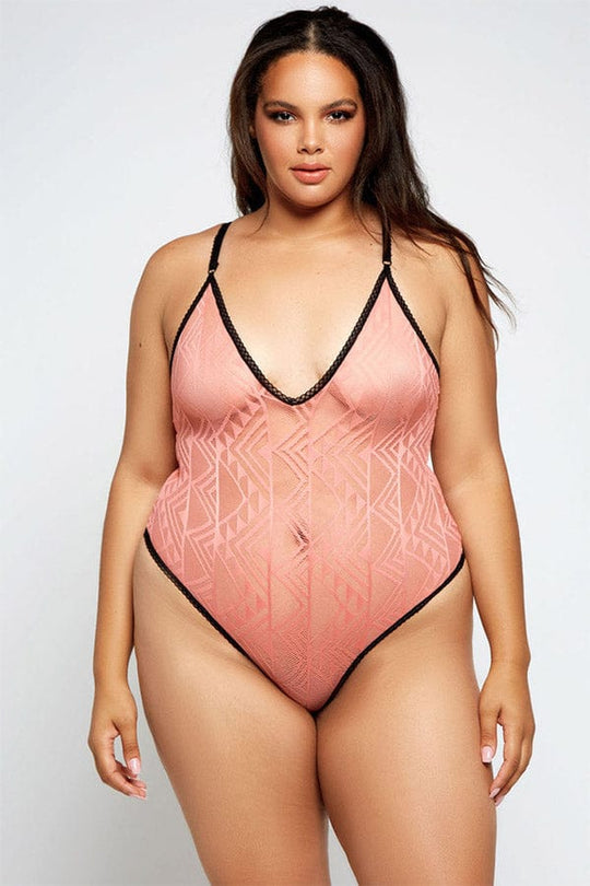 Plus Size Euphemia Teddy- Peach