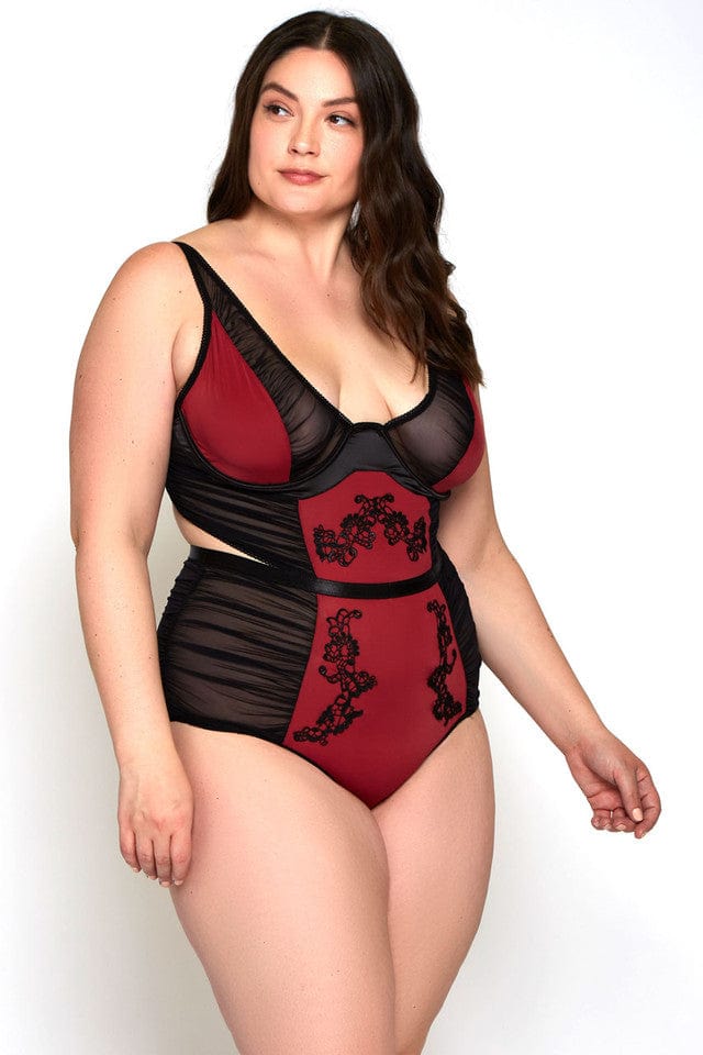 iCollection Teddy Plus Size Notte Teddy- Burgundy