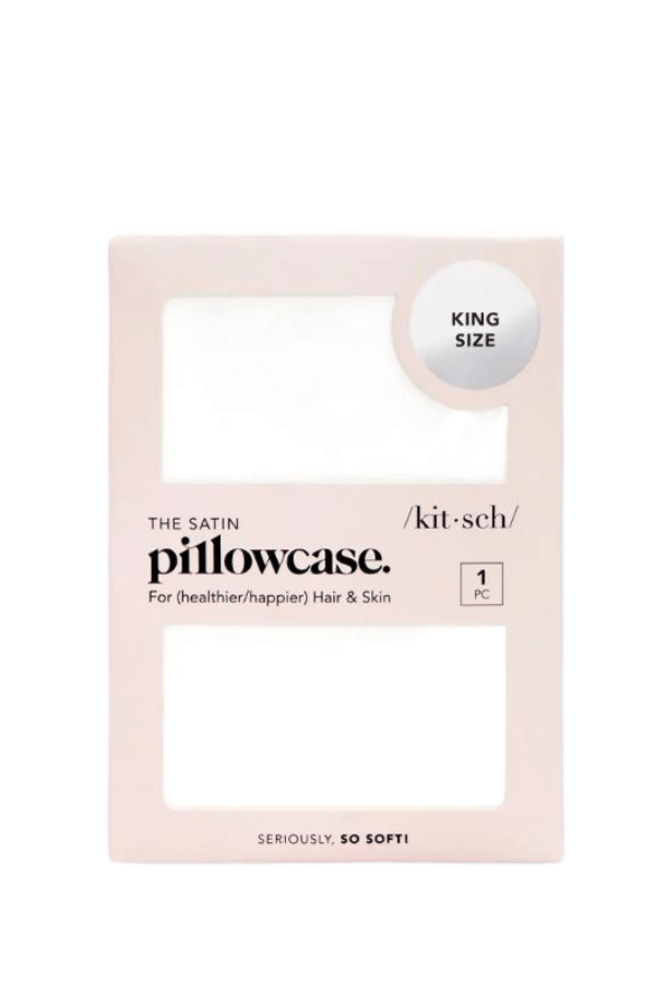 Kitsch Self Care King / Ivory Satin Pillowcase - Ivory
