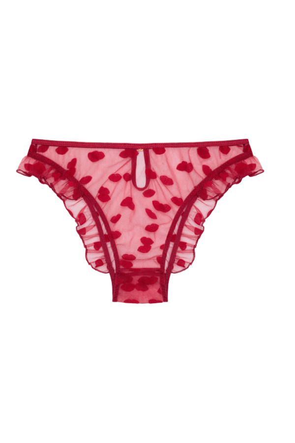 Le Petit Trou Briefs Bouche Briefs with Frills - Red