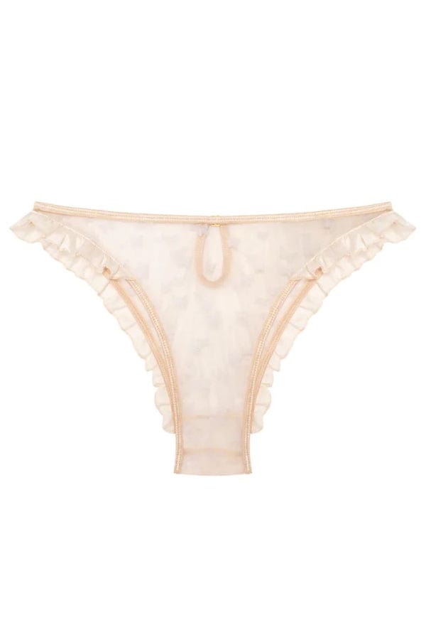 Le Petit Trou Briefs Papillon Briefs with Frills and Silk - Cream