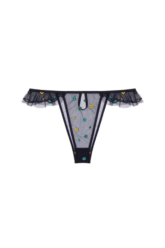 Jardin Briefs with Frills- Black