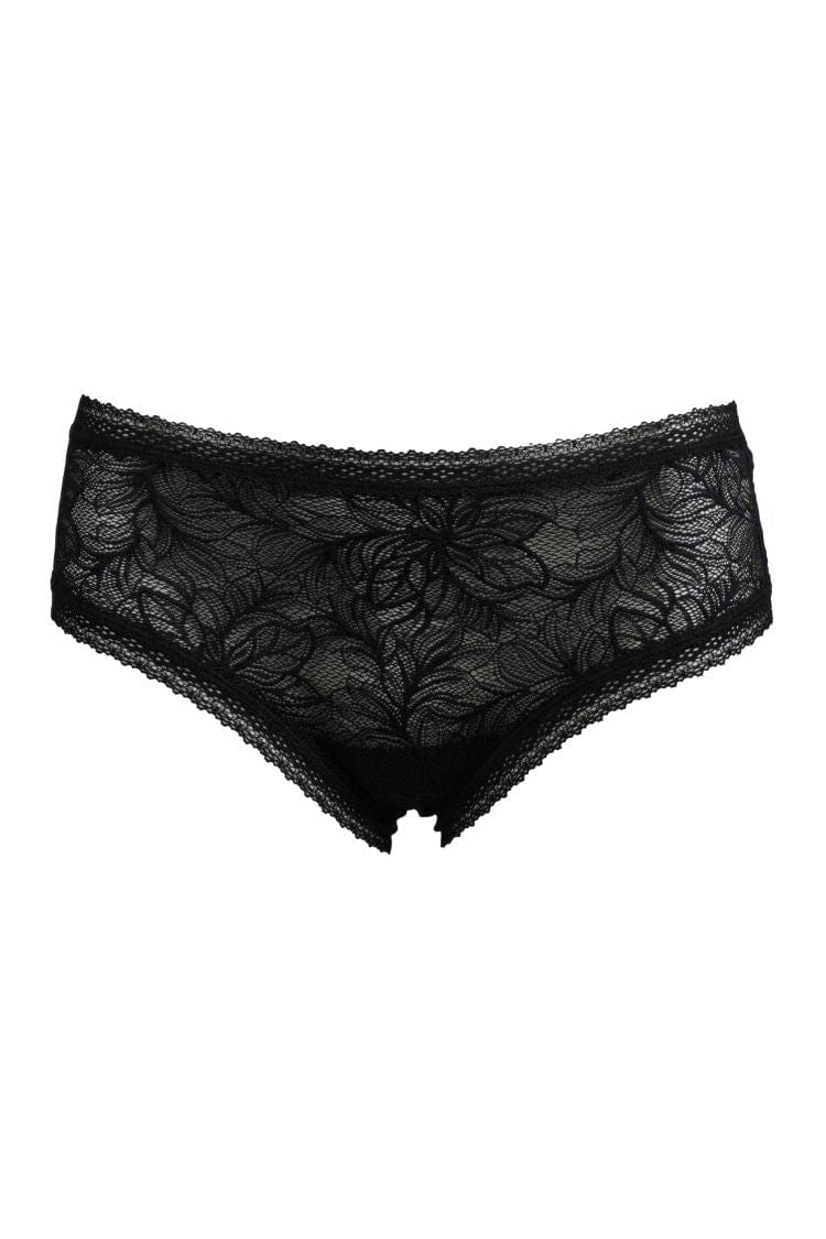 Floral Lace Cheeky Panty- Black - Chérie Amour