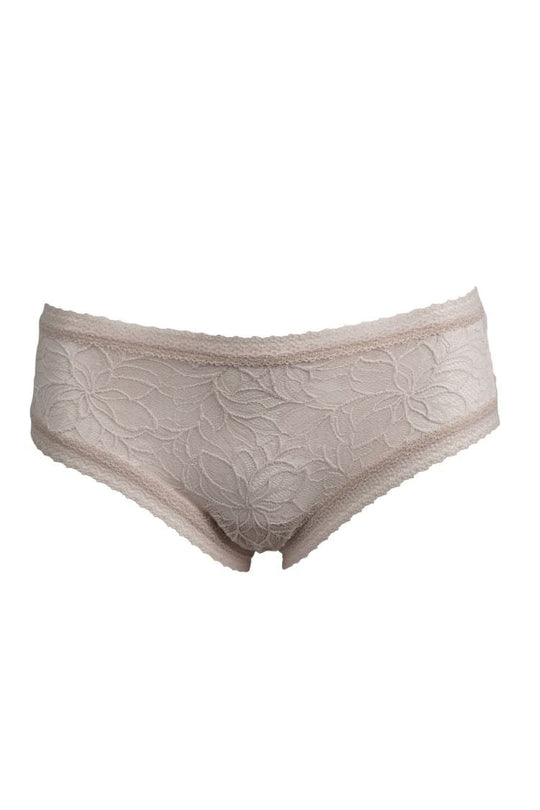 Floral Lace Cheeky Panty- Nude