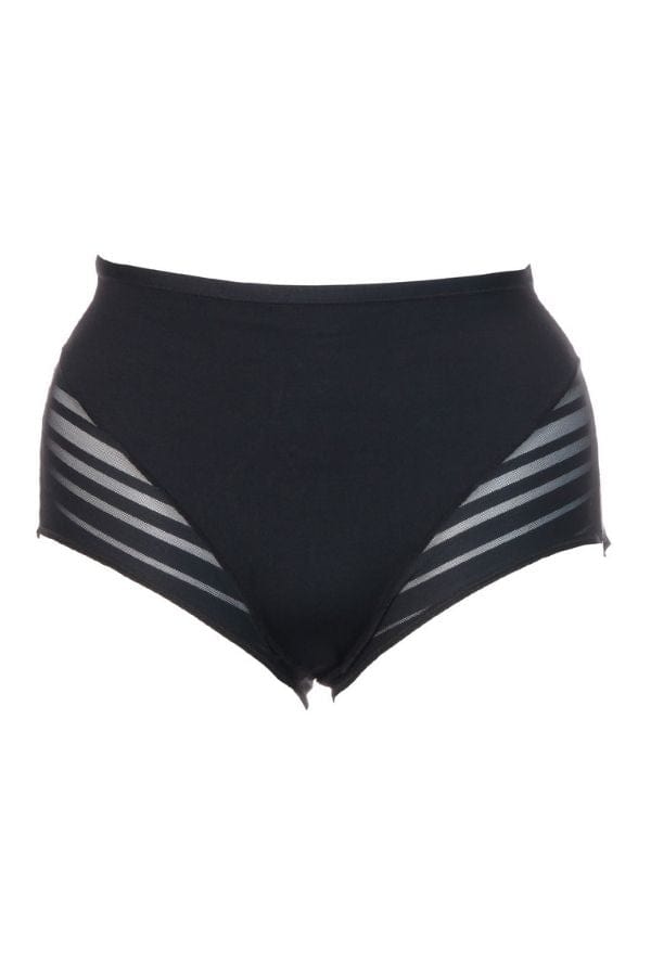 Leonisa Shapewear Lace Stripe Undetectable Classic Shaper Panty - Black