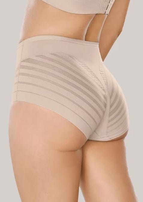 Leonisa Shapewear Lace Stripe Undetectable Classic Shaper Panty - Nude