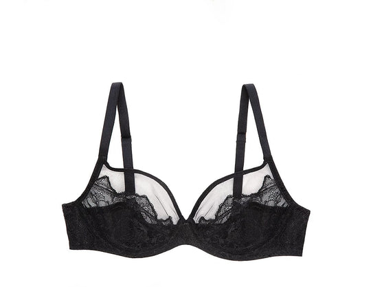 Bowery Mesh Plunge Bra- Onyx