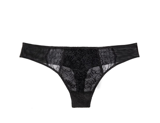 Bowery Scalloped Thong - Onyx
