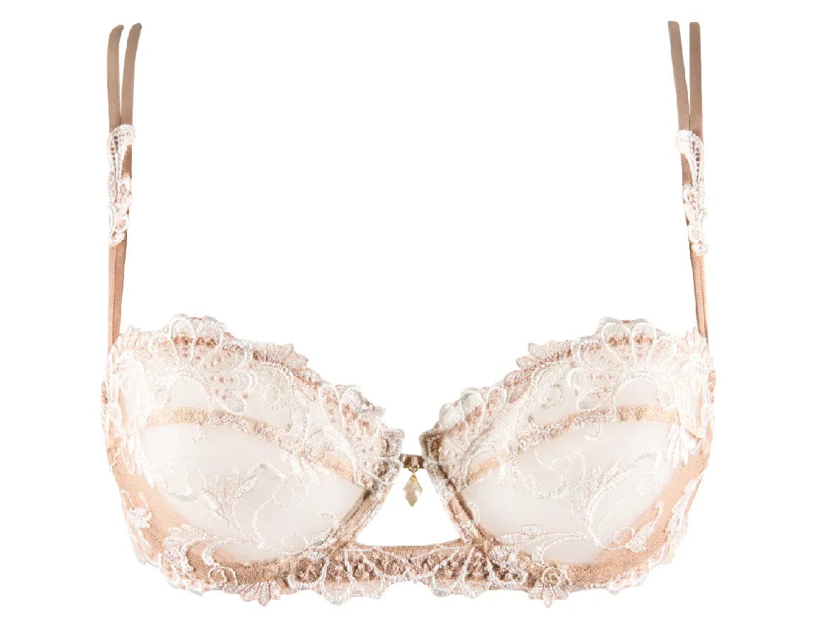 Lise Charmel Balcony Amber Nacre / 34 B Dressing Floral Demi Cup Bra with Front Cut Out