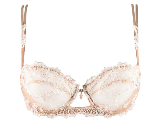 Dressing Floral Demi Cup Bra with Front Cut Out