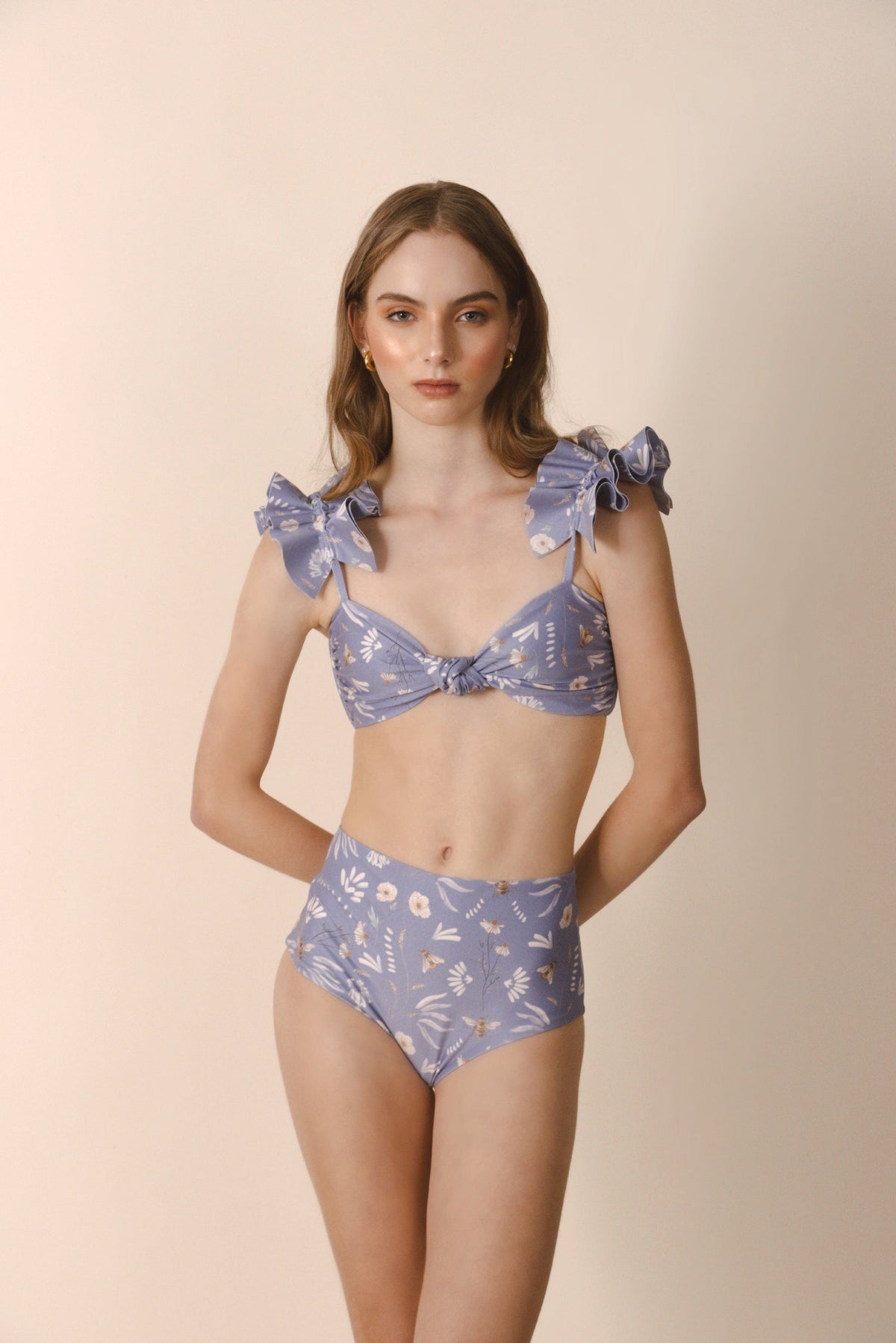 Mio Coral Swimwear Sussaro y Manzanilla High Waist Bikini Bottom Night Bee Ritual