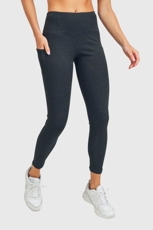 Emory Ribbed High-Rise Leggings - Black