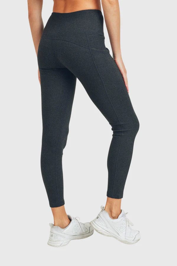 Mono B Activewear Emory Ribbed High-Rise Leggings - Black