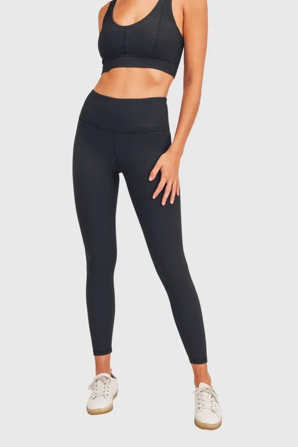 Mono B Activewear Micro Ribbed Highwaist Leggings - Black