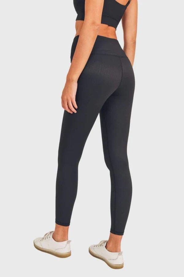 Mono B Activewear Micro Ribbed Highwaist Leggings - Black