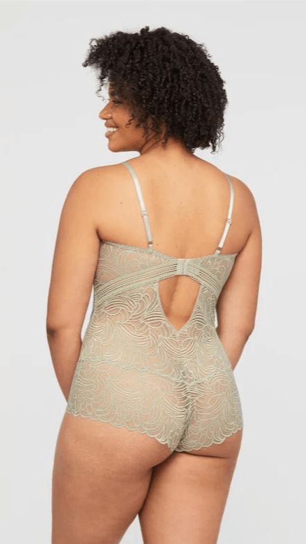 Montelle Bodysuit London Fog Lace Bodysuit - Sage