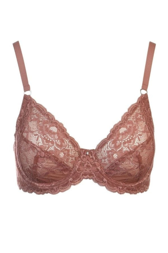 Muse Full Cup Lace Bra- Pecan