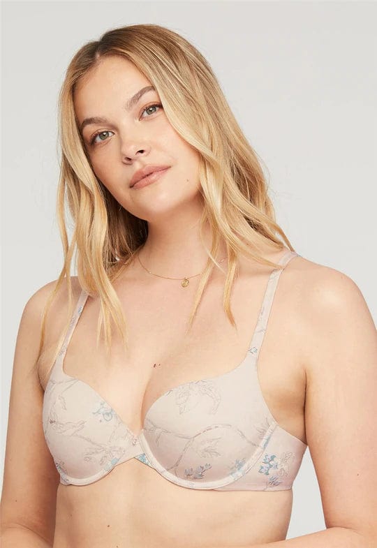 Montelle Lingerie Floral Tea / 36 C Pure Demi Cup T-Shirt Bra- Floral Tea