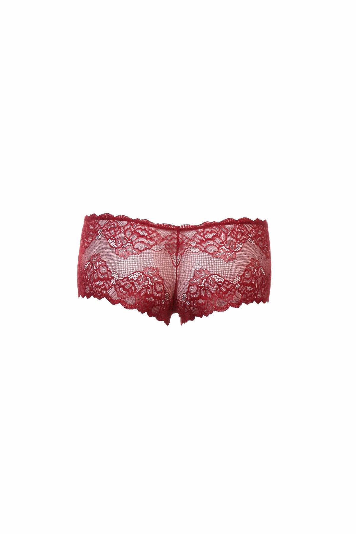 Montelle Lingerie Lace Cheeky Panty- Merlot