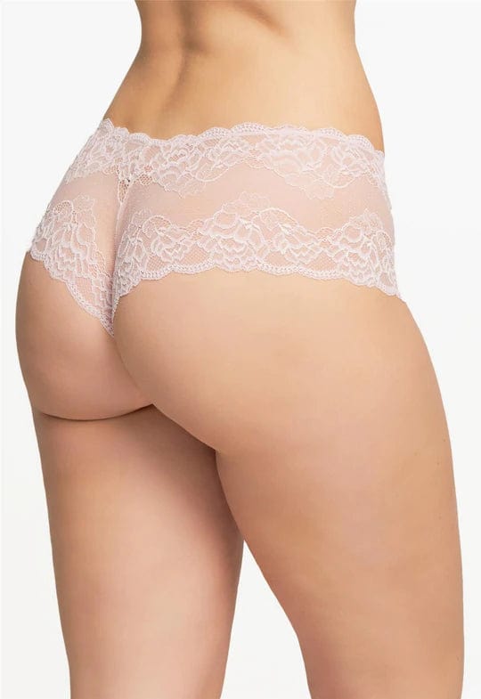 Montelle Lingerie Lace Cheeky Panty- Pink Pearl