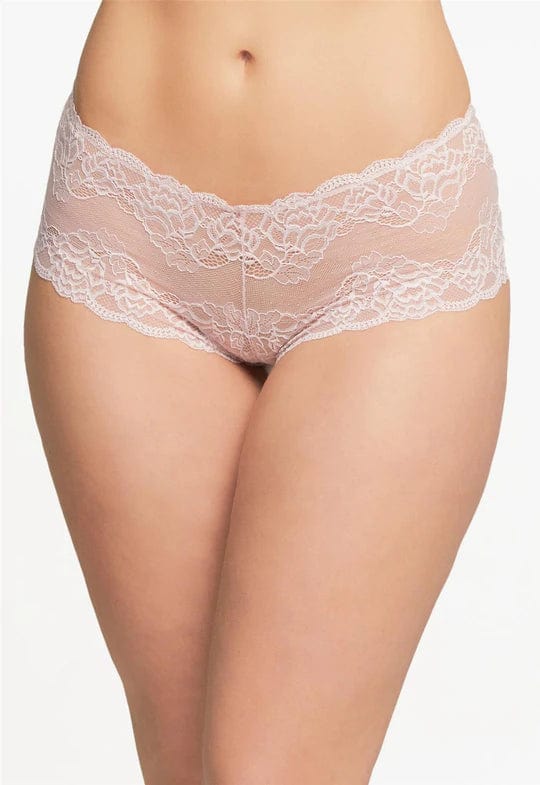 Montelle Lingerie Lace Cheeky Panty- Pink Pearl