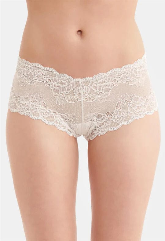 Montelle Lingerie Lace Cheeky Panty- White