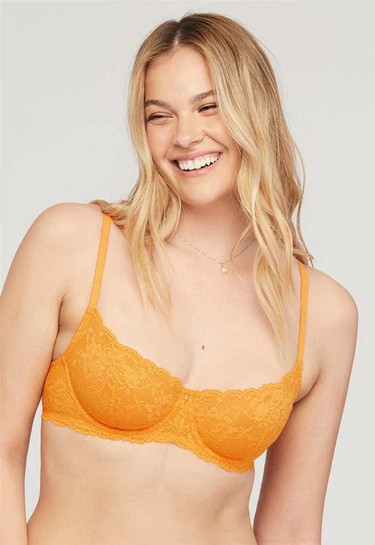 Montelle Lingerie Mango / 32 C Flirt Demi Lace Bra- Mango