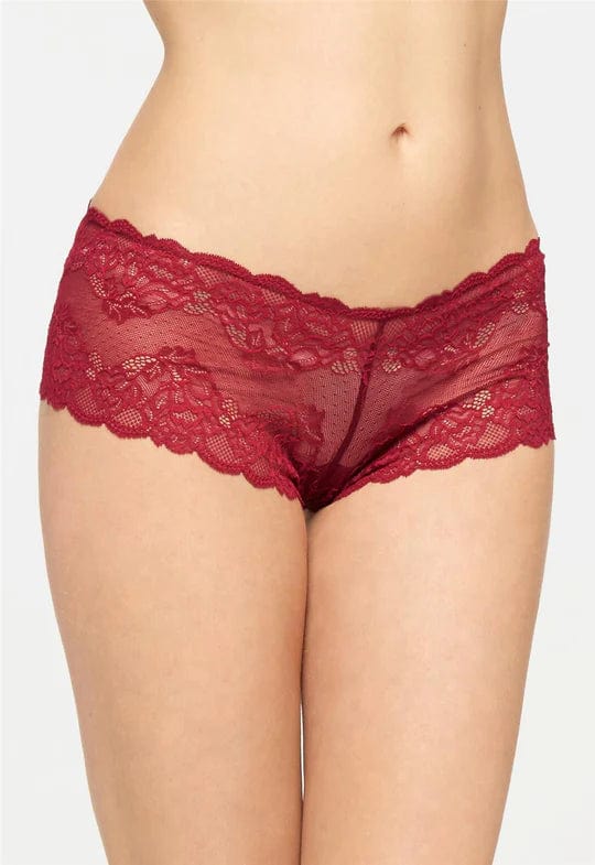 Montelle Lingerie Merlot / S Lace Cheeky Panty- Merlot