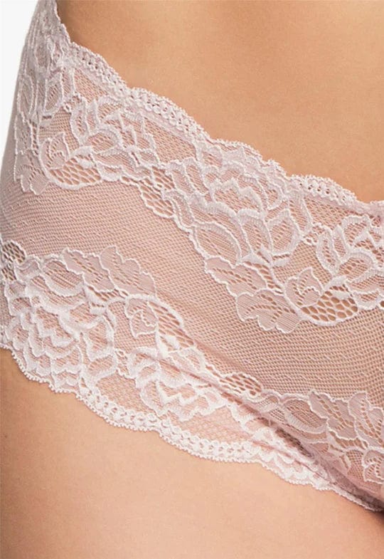 Montelle Lingerie Pink Pearl / S Lace Cheeky Panty- Pink Pearl